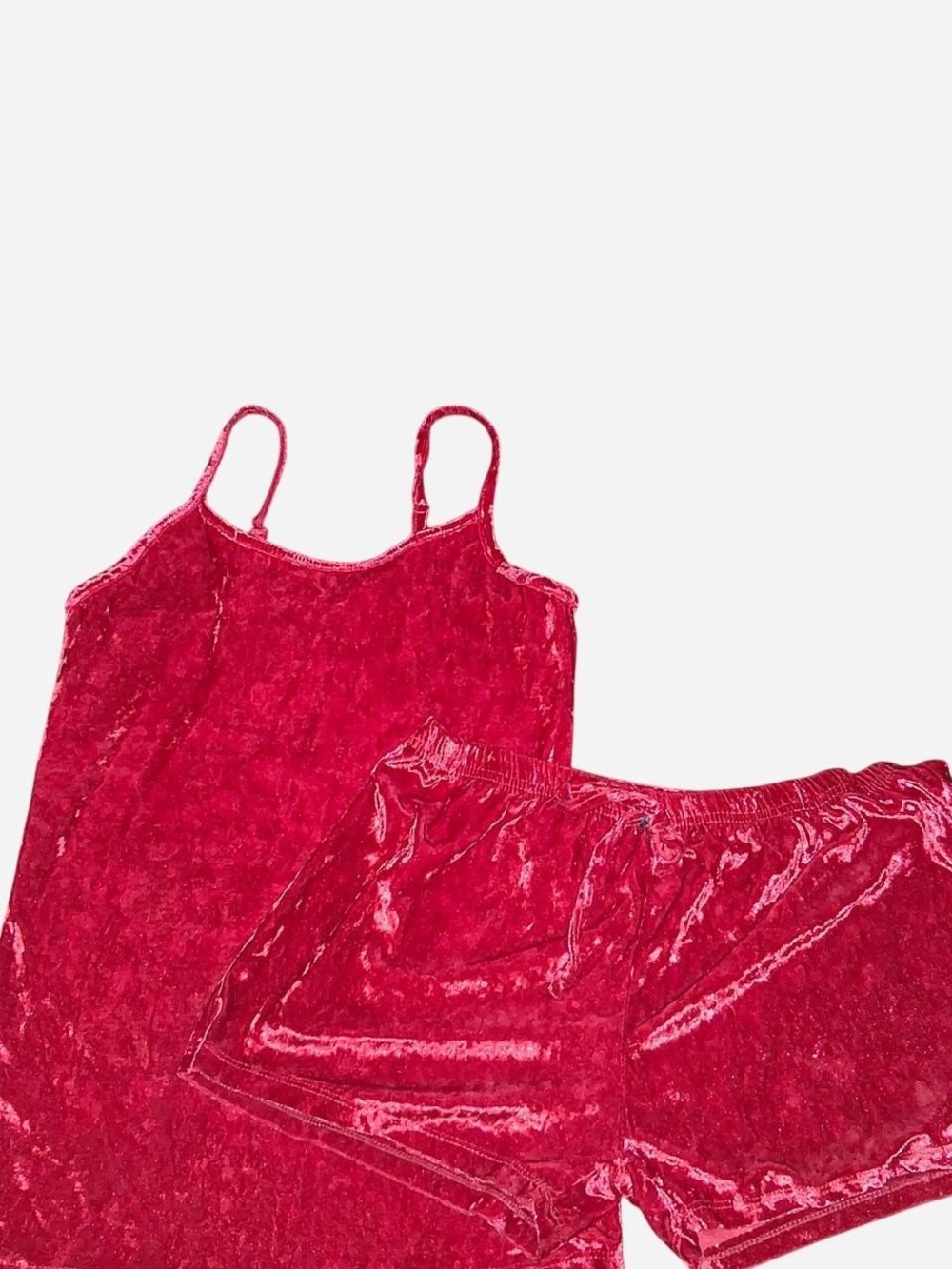 Jordan Velvet Cami & Shorts Sleep Set in Rich Red